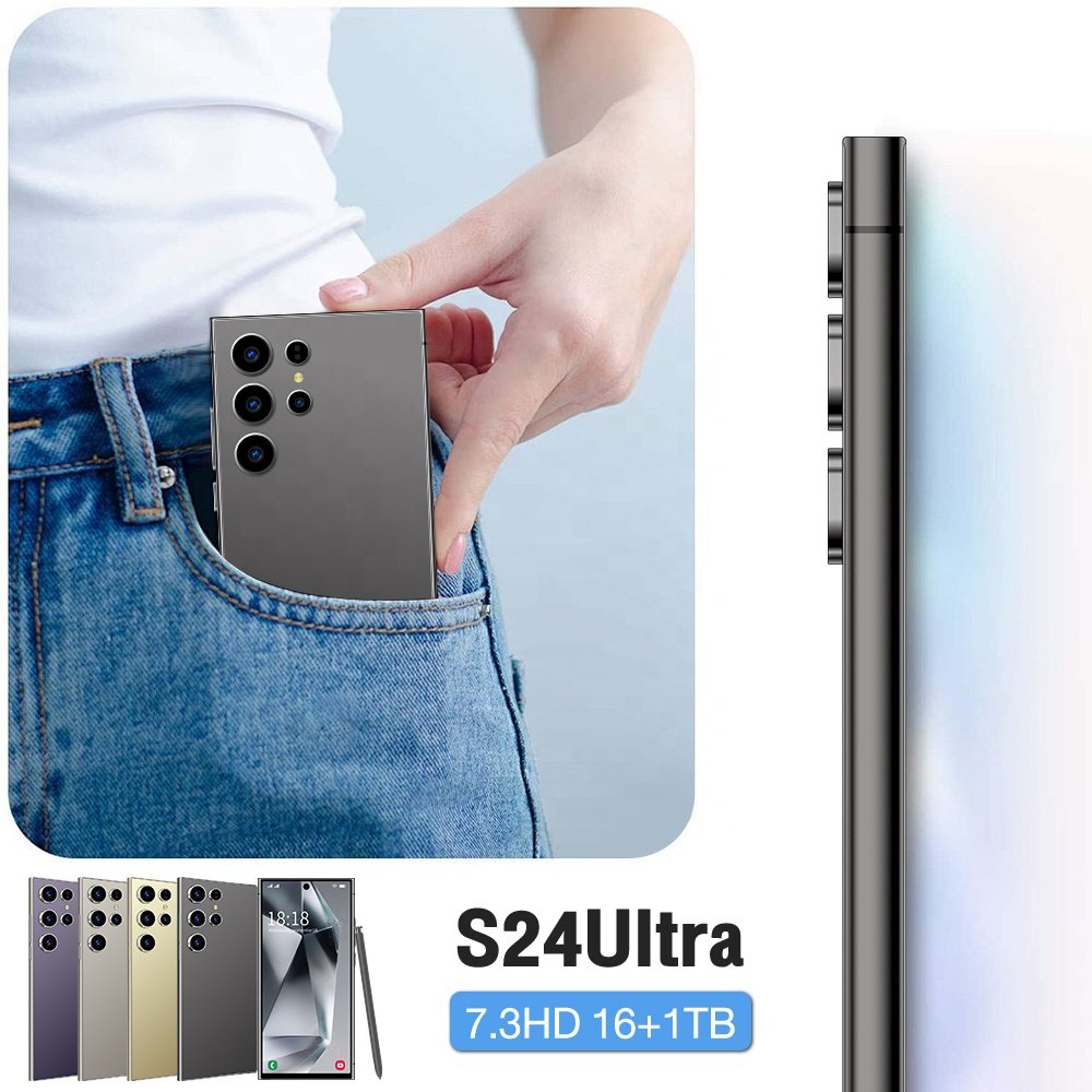 2024 Original S24 Ultra Android 14 5G unlocked cell phone 7.3 inch 16GB+1TB Dual Sim 4G5G High quality smart Mobile phones